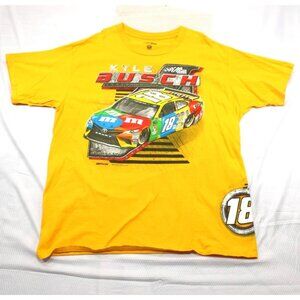 Kyle Busch Joe Gibbs Racing M&Ms NASCAR Yellow Graphic T-Shirt L 2019